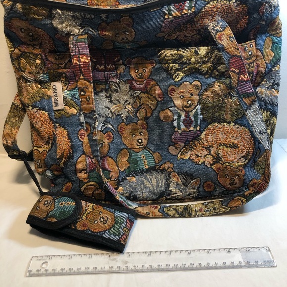 Vintage Mirano Bear Large Tapestry Tote with Vintage phone case 14 x 12” - Picture 9 of 13